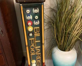 #84	Billiards Pool Cabinet w/door for CD's - 9x9x39  (as is finish)	 $40.00 