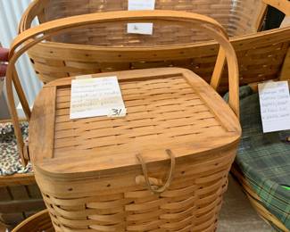 #31	Longaberger 1991 ememberance Basket w/2 handles & toggle closure includes plastic insert	 $20.00 