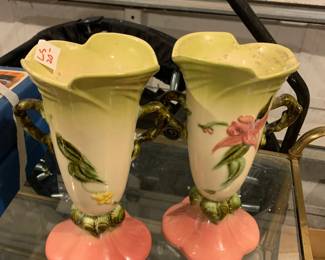 #188	Pair of Hull Vases 10"	 $30.00 