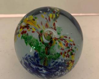 #165	Glass Flower Paperweight 3"	 $20.00 