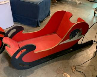 #128	Wood Red Painted Sled - 33x15x15	 $25.00 #129	Wood Red Painted Sled - 33x15x15	 $25.00 