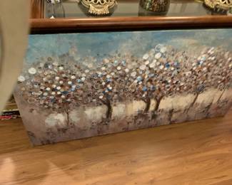 #41	Acrylic on Canvas - Rectangular of trees - 55"L x 28"T	 $25.00 