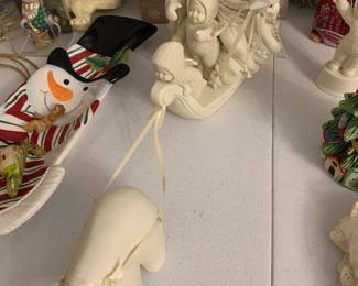 #195	Snow Baby Santa w/ Sled Polar Bear 18x6	 $20.00 