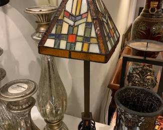 #53	Tiffany Style Table Lamp - 24" Tall	 $75.00 