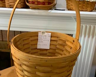 #34	Longaberger 1998 Large ruit basket w/swing handle - 12w x 10d	 $30.00 