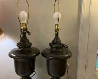 #54	Pair of Heavy Ceramic lamps - No shades - 34" Tall	 $100.00 