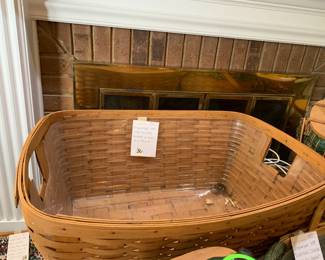 #30	Longaberger 1993 Large Laundry Basket w/plastic liner - 24x18x10	 $80.00 