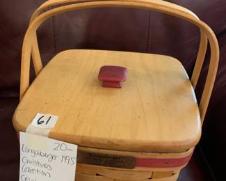 #61	Longaberger 1995 Christmas Collection Cranberry Basket	 $20.00 
