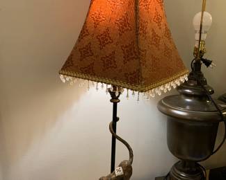 #55	Monkey on the Base Lamp w/ no Shade w/Trim - 32Pair of Heavy Ceramic lamps - No shades - 34" Tall Heavy	 $75.00 