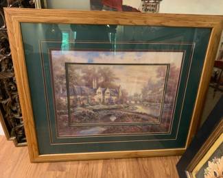 #46	Framed under glass Print of Cottage House w/water - 44x37	 $40.00 