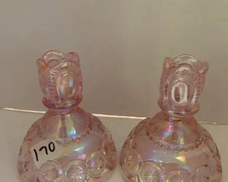 #170	Pair of Pink Moon & Star Candle Holders 5"	 $25.00 