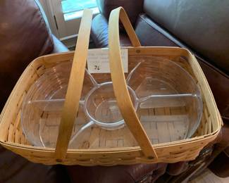 #26	Large Longaberger Craft/Market Basket incl. 7 section Plastic insert 	 $35.00 