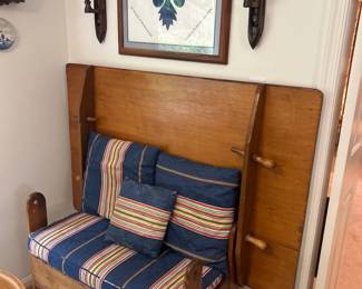 Vintage Drop-Leaf Bench Converts to Table