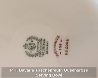 P. T. Bavaria Tirschenreuth Queensrose Serving Bowl third image