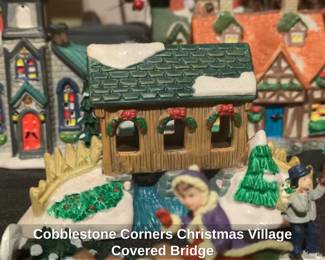 Cobblestone Corners Christmas Village Covered Bridge