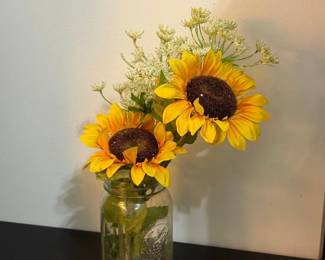 Artificial Sunflowers in Mason Jar