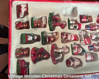 Vintage Wooden Christmas Ornament Set third image