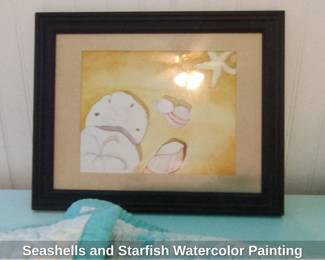 Seashells and Starfish Watercolor Painting