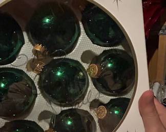Sparkling Creations Green Glass Christmas Ornaments