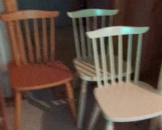 Wooden Spindle Back Chairs Set of 