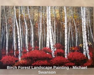 Birch Forest Landscape Painting  Michael Swanson