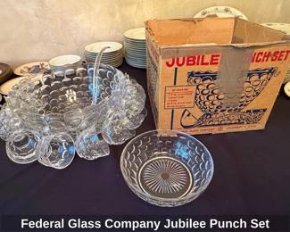 Federal Glass Company Jubilee Punch Set