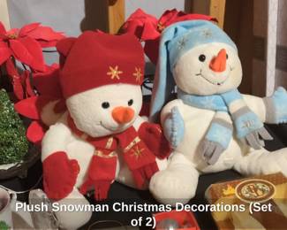 Plush Snowman Christmas Decorations Set of 