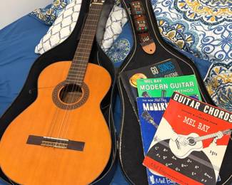 Classical Acoustic Guitar with Cases and Music Books fourth image