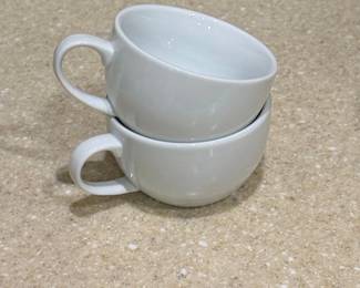 White Ceramic Teacups Set of 