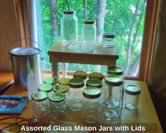 Assorted Glass Mason Jars with Lids