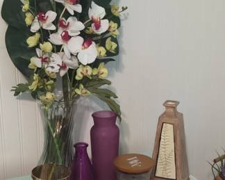Artificial Orchid Arrangement and Decorative Items