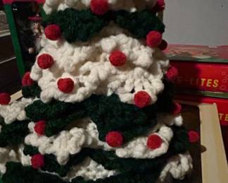 Crocheted Christmas Tree with PomPom Ornaments second image