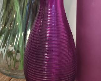 Pilgrim Glass Ribbed Amethyst Vase