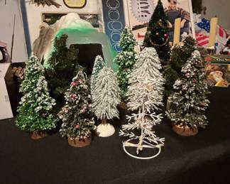 Department Assorted Christmas Village Trees and Accessories