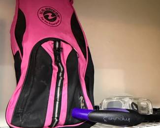 U.S. Divers Pink and Black Backpack with Impulse Snorkel and Goggles