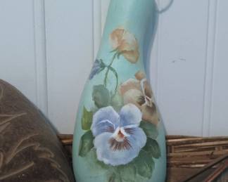 HandPainted Gourd Ornament with Floral Design