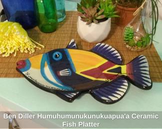 Ben Diller Humuhumunukunukuapuaa Ceramic Fish Platter
