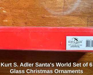 Kurt S. Adler Santas World Set of Glass Christmas Ornaments second image