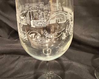 Virginia Tech Hokies Etched Wine Glasses Set of  third image