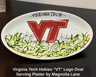 Virginia Tech Hokies VT Logo Oval Serving Platter by Magnolia Lane Collection