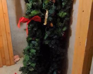 Artificial Christmas Garland with Red Bows and Poinsettias second image