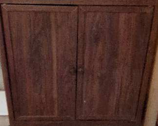 Antique Wooden TwoDoor Cabinet with Bun Feet