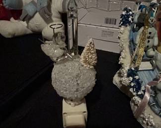 Snowman Bubble Night Light with Bottle Brush Trees and Angel third image