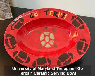 University of Maryland Terrapins Go Terps Ceramic Serving Bowl