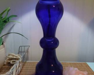 Cobalt Blue Blenko Glass Table Lamp second image