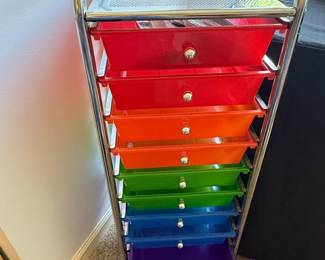 Seville Classics Drawer Rainbow Rolling Cart