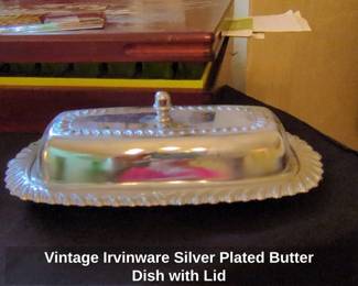 Vintage Irvinware Silver Plated Butter Dish with Lid