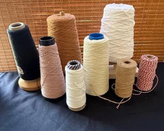 Assorted Cones and Spools of Cotton and Twine