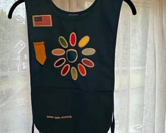Vintage Daisy Girl Scout Tunic Apron Vest with Patches