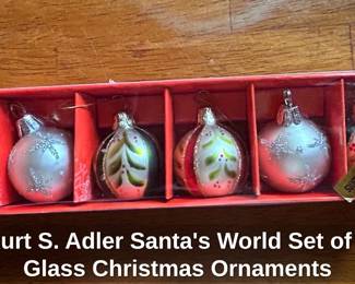 Kurt S. Adler Santas World Set of Glass Christmas Ornaments